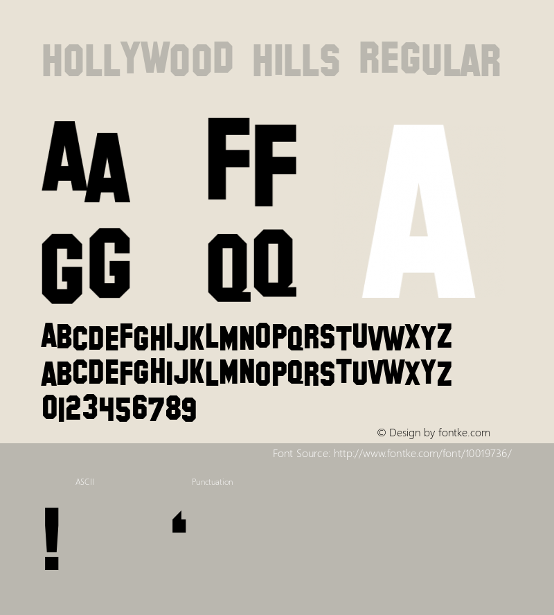 Hollywood Hills Regular 1.0 Font Sample