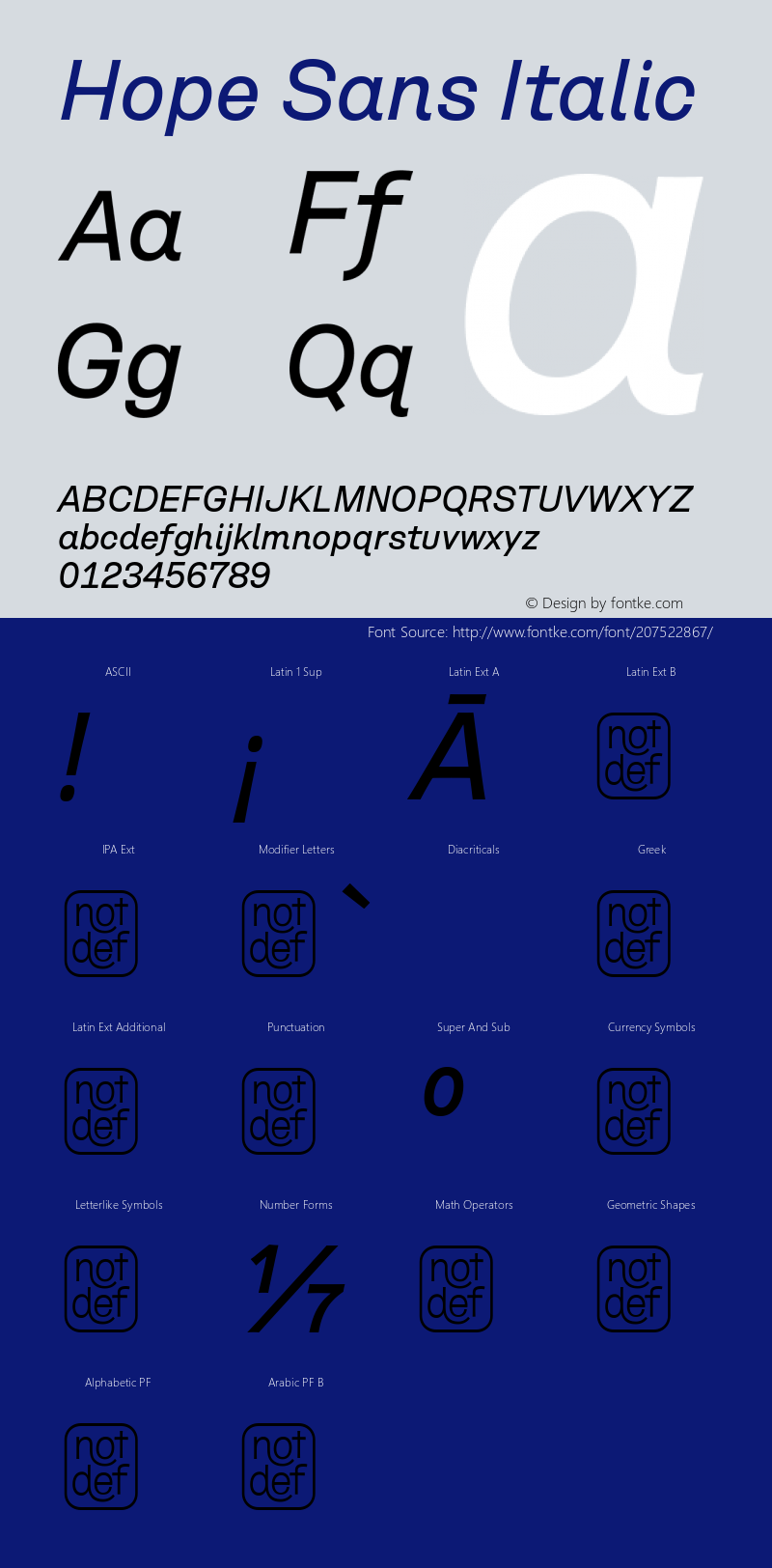 Hope Sans Italic Version 1.00, build 5, s3图片样张