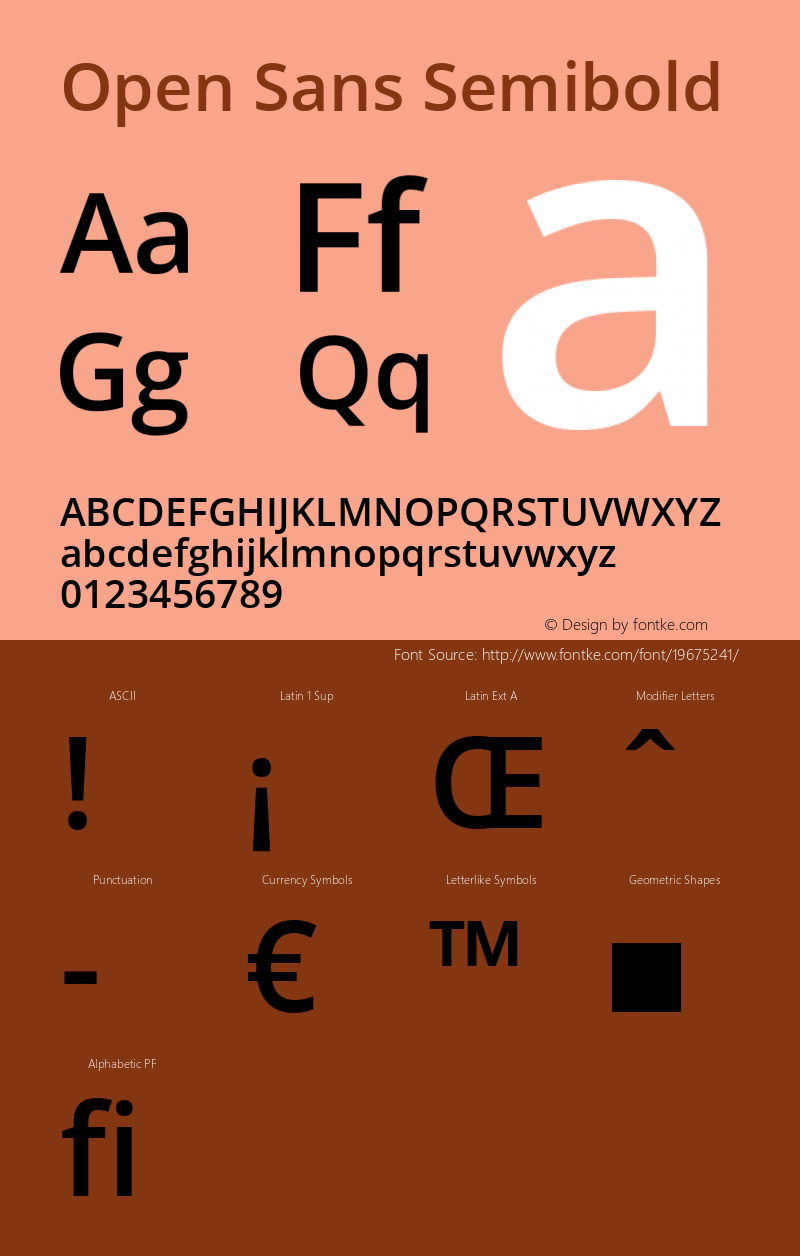 Open Sans Semibold Regular Version 1.10 Font Sample