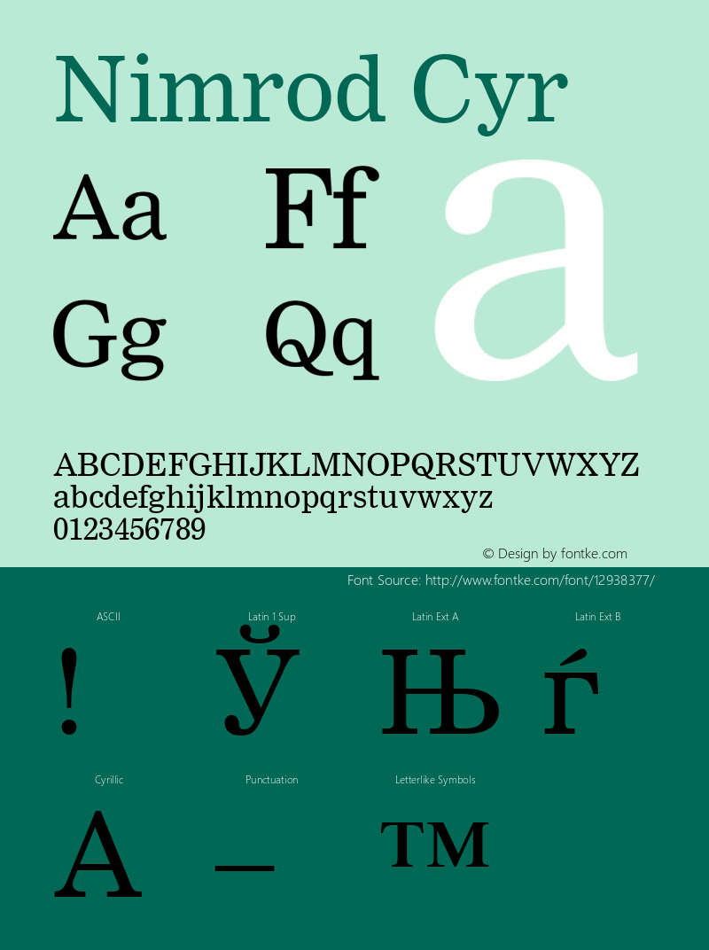 Nimrod Cyr 001.003 Font Sample