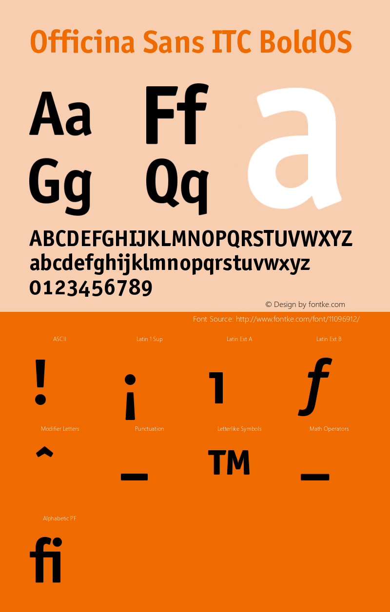 Officina Sans ITC BoldOS Version 001.005 Font Sample