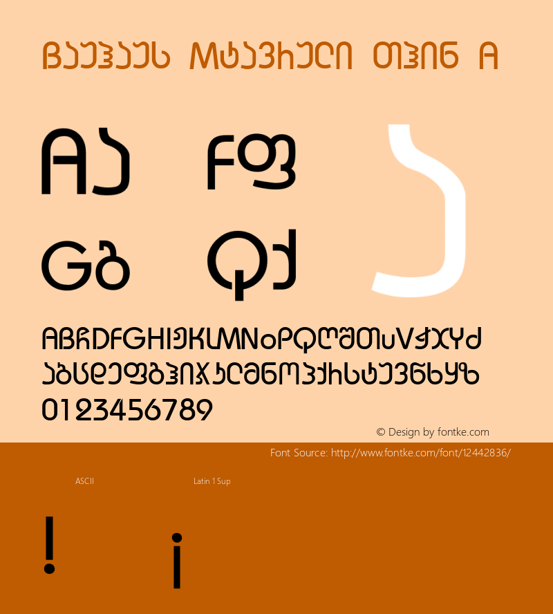 Bauhaus Mtavruli Thin A 1.0 Tue Jun 13 17:41:23 1995 Font Sample