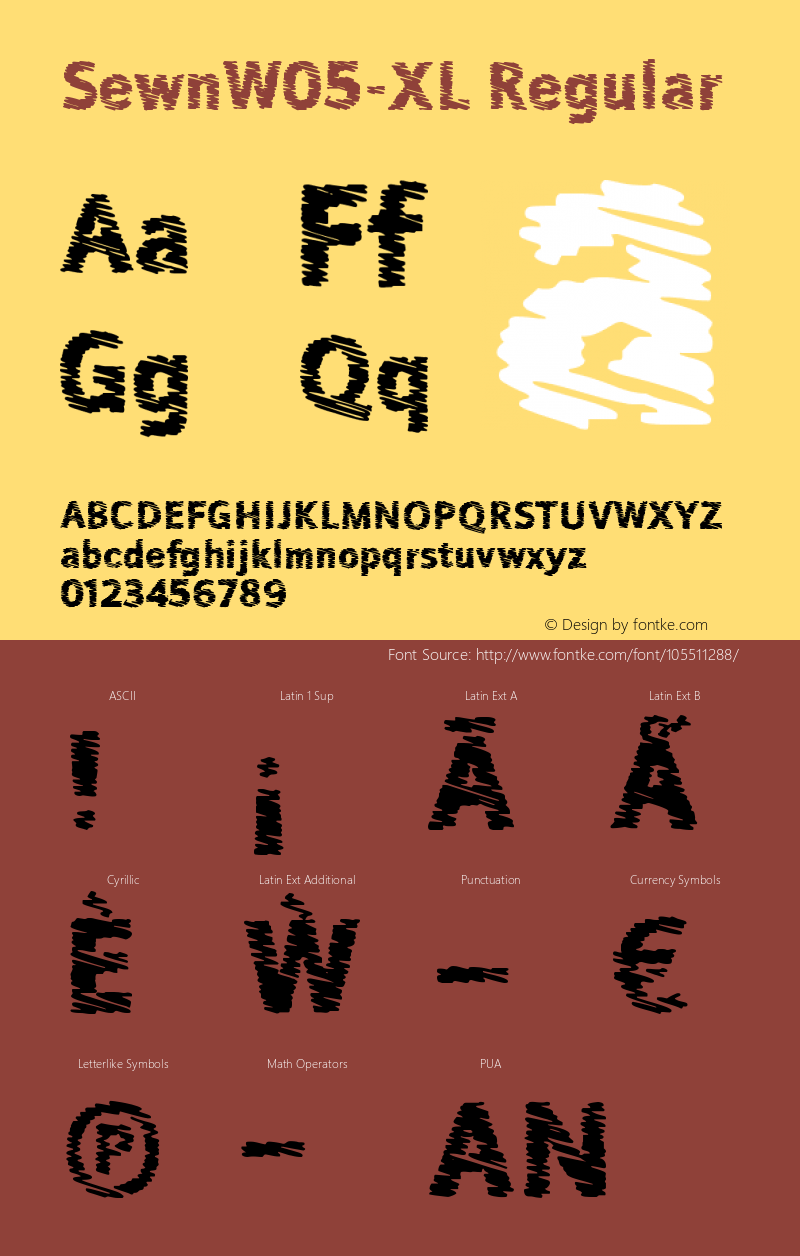 Sewn W05 XL Version 1.10 Font Sample