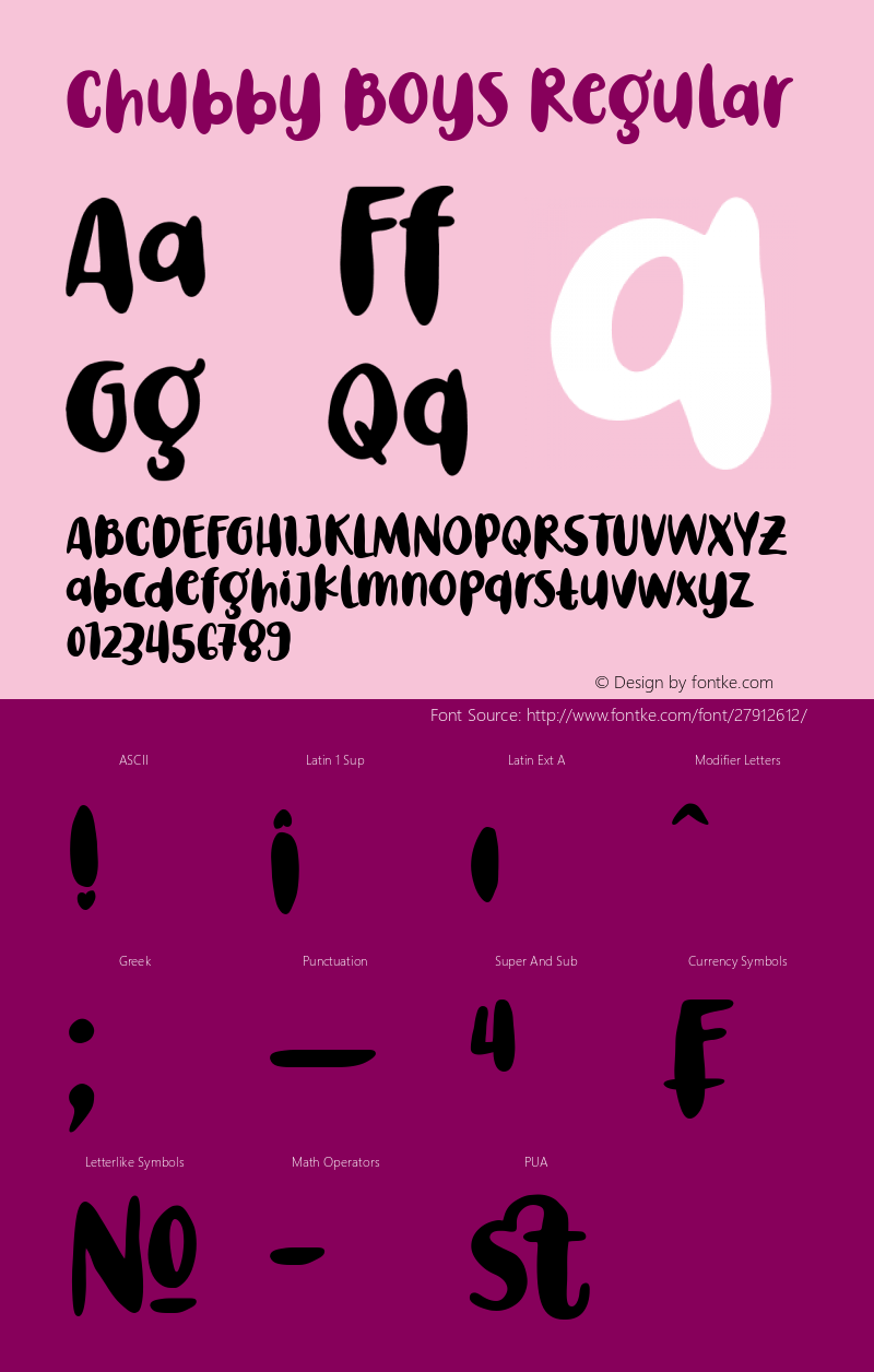 Chubby Boys Version 1.00;November 25, 2018 Font Sample