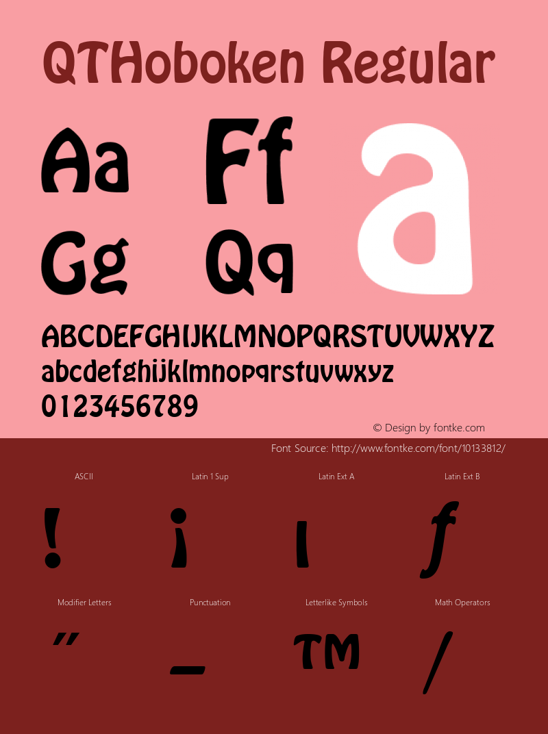 QTHoboken Regular QualiType TrueType font  9/18/92 Font Sample