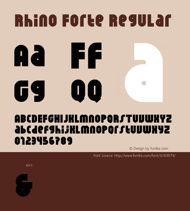 Rhino Forte Regular Version 1.000 2013 initial release Font Sample