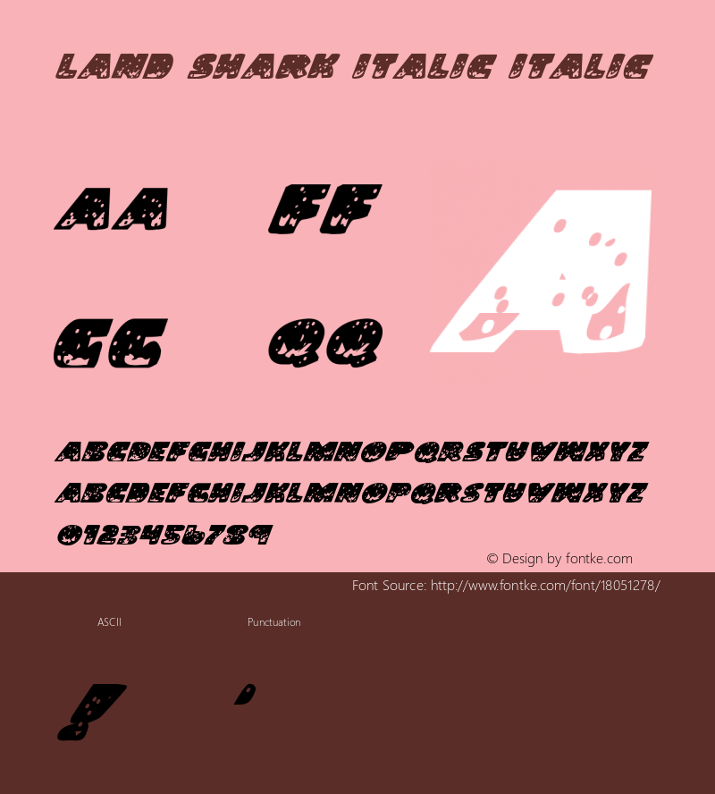 Land Shark Italic Italic Version 1.0 Font Sample