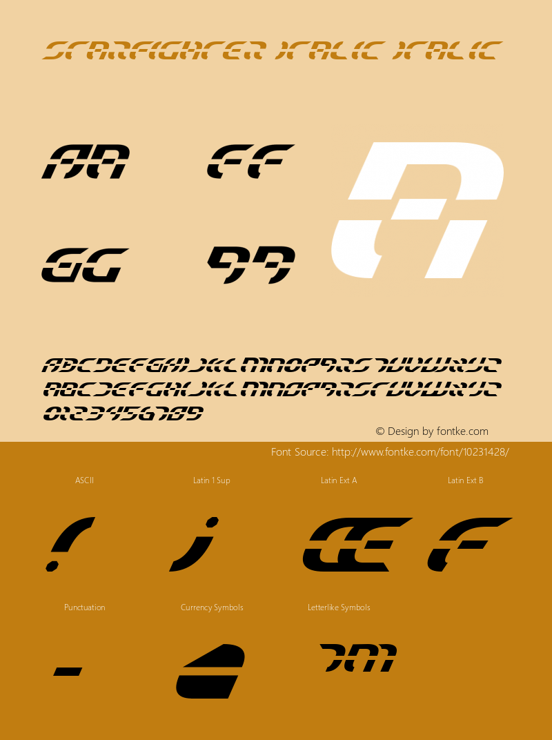 Starfighter Italic Italic 2 Font Sample