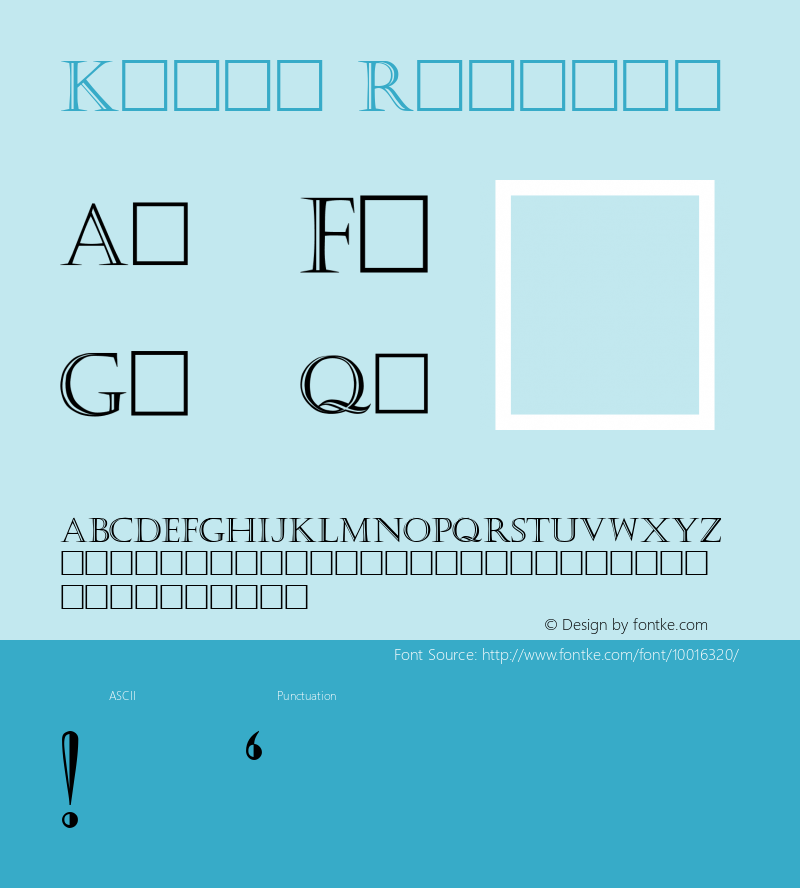 Kaste Regular Altsys Metamorphosis:8/18/91 Font Sample