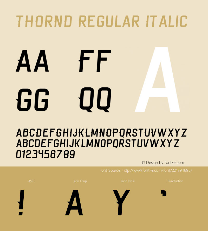 THORND Regular Italic Version 1.001;Fontself Maker 3.5.4图片样张