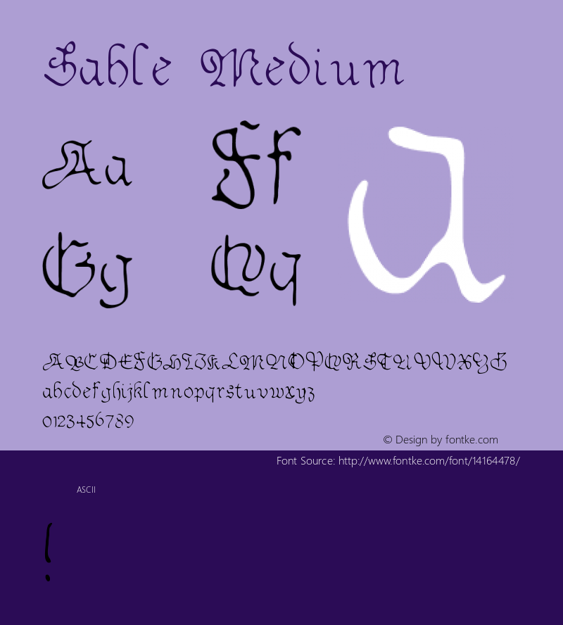 Sable Medium Version 001.000 Font Sample