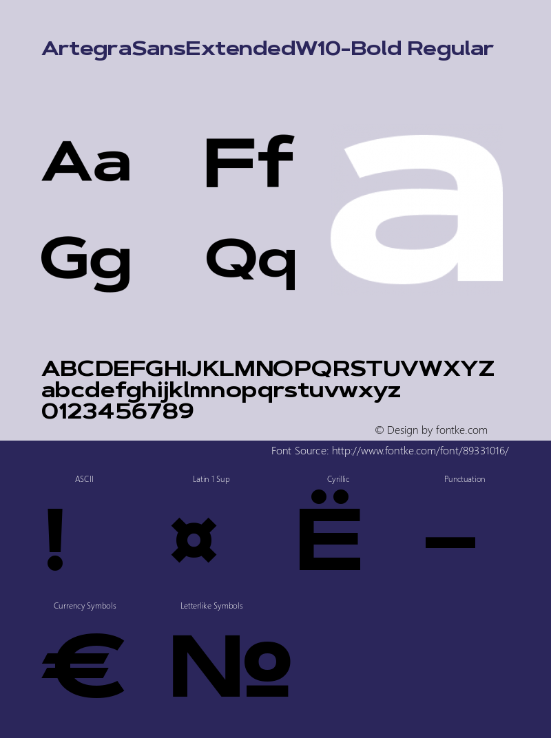 Artegra Sans Extended W10 Bold Version 1.004 Font Sample