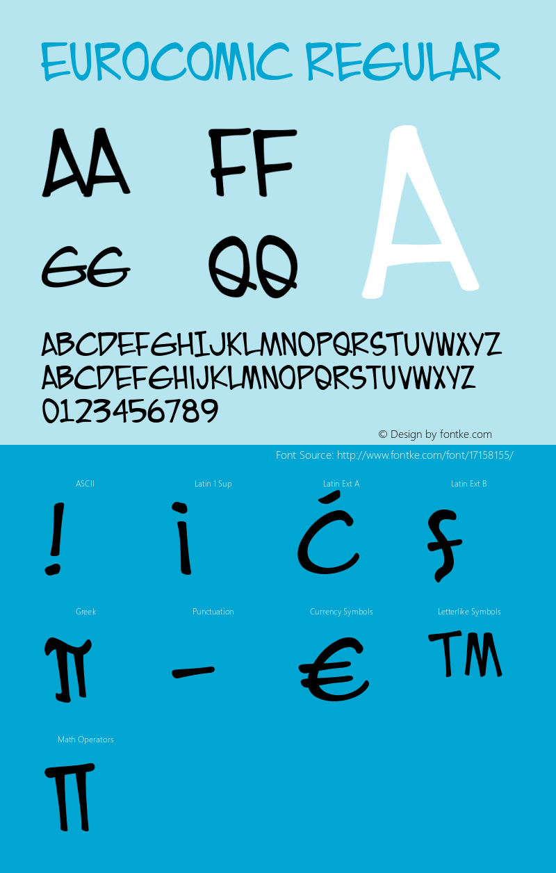 EuroComic Regular Version 4.10 Font Sample