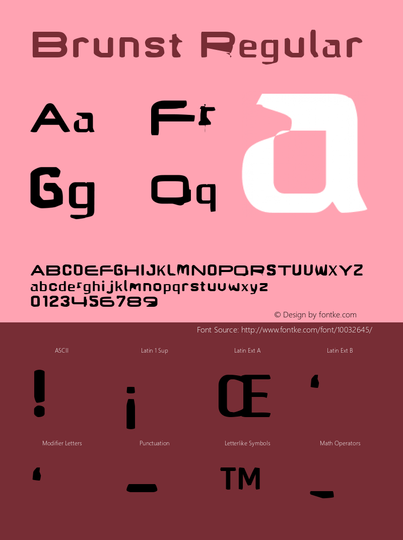 Brunst Regular 0.9 Font Sample