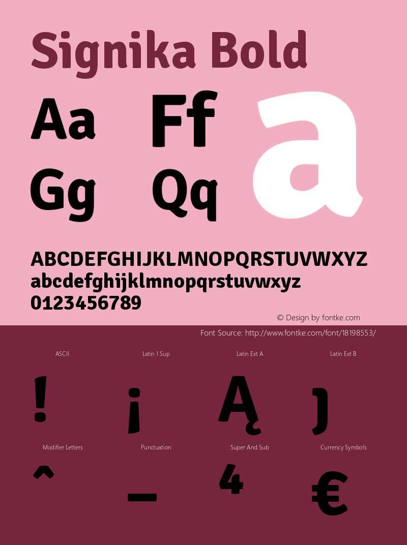 Signika Bold Version 1.001 Font Sample