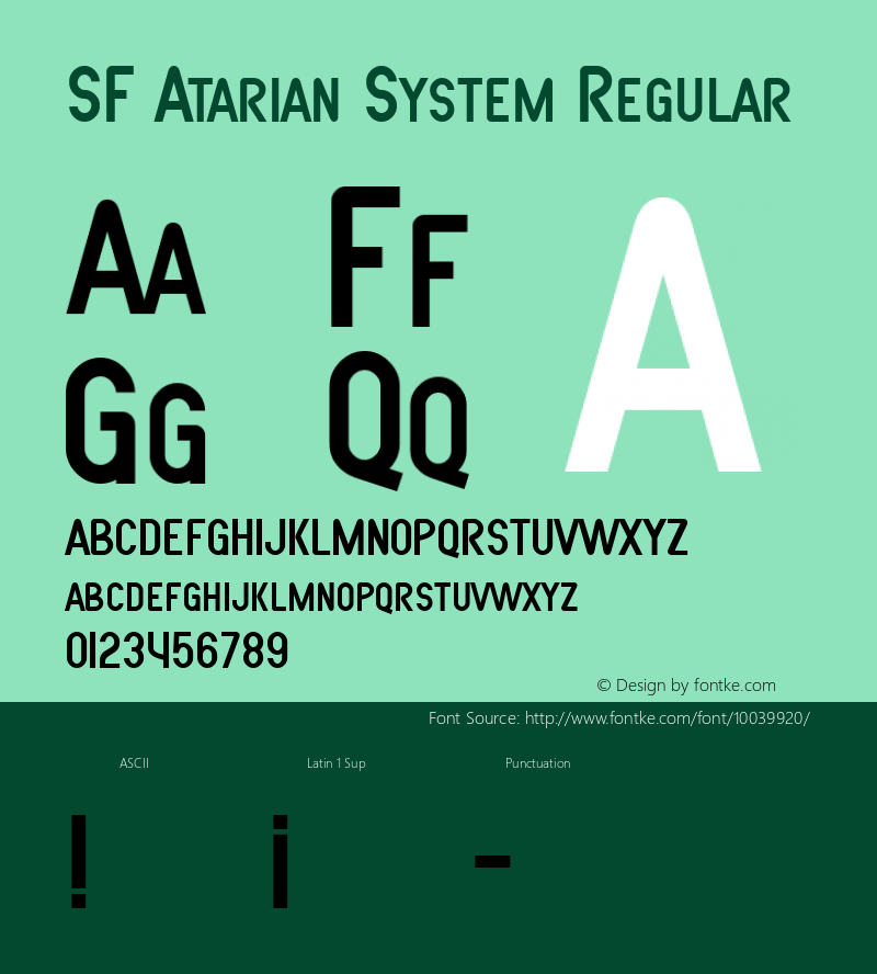 SF Atarian System Regular 1.0 Font Sample