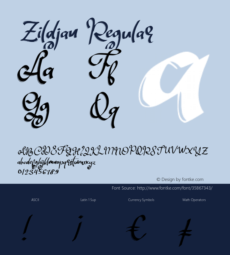 Zildjan Version 1.000 Font Sample
