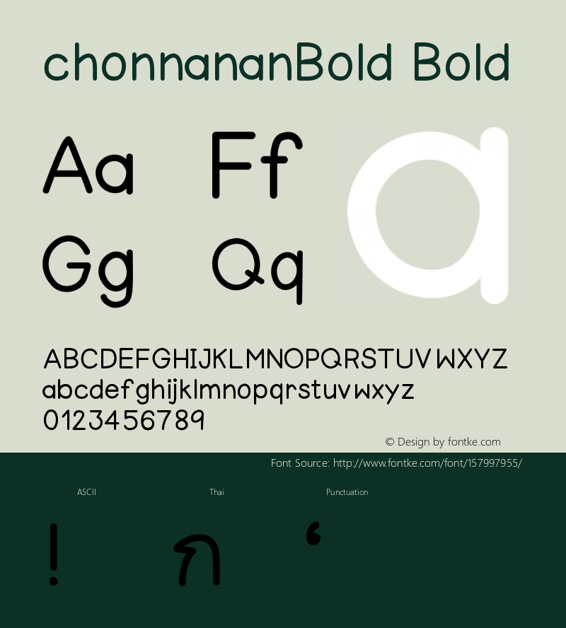 chonnananBold Version 001.000 Font Sample