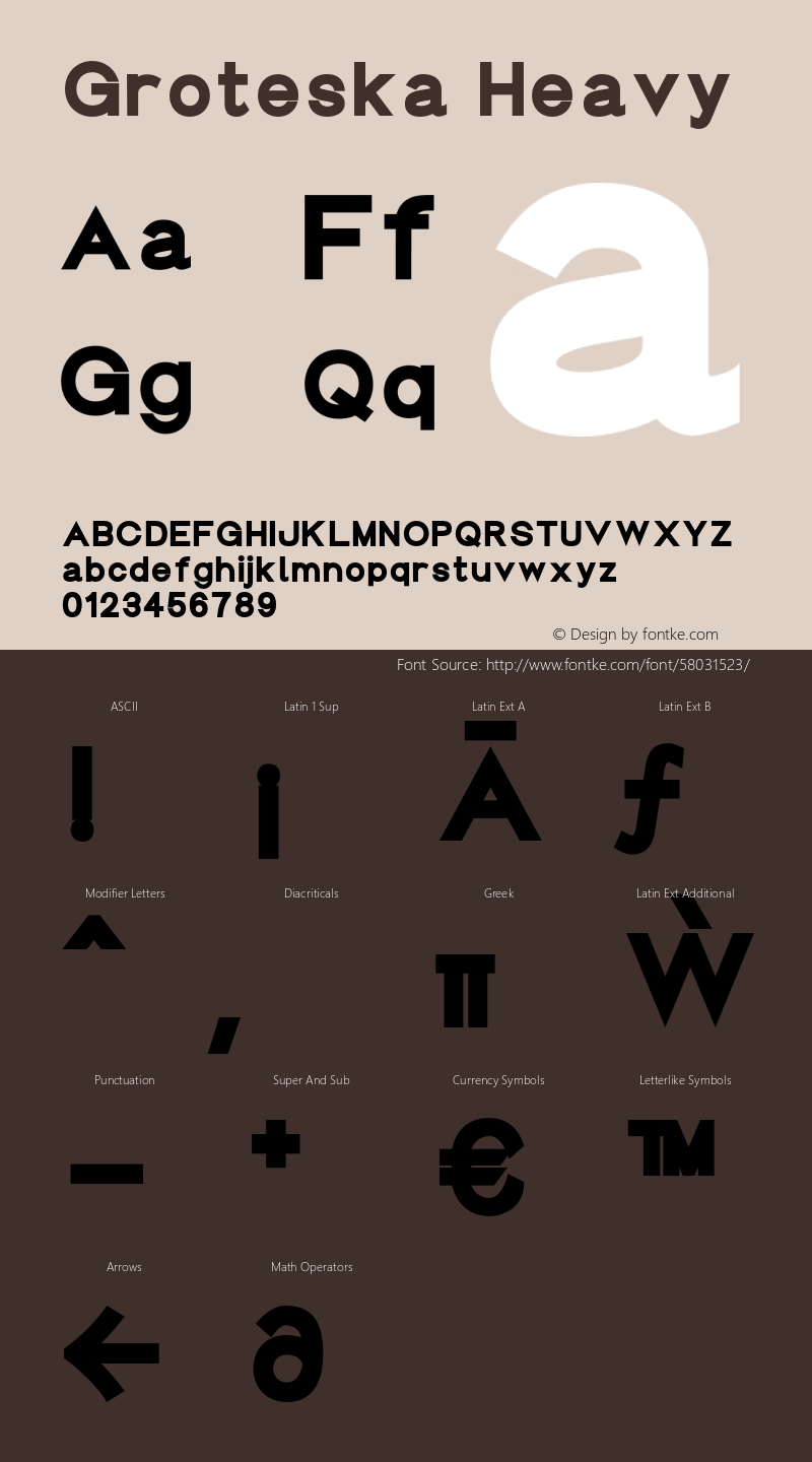 Groteska Heavy Version 1.000;PS 001.000;hotconv 1.0.88;makeotf.lib2.5.64775 Font Sample