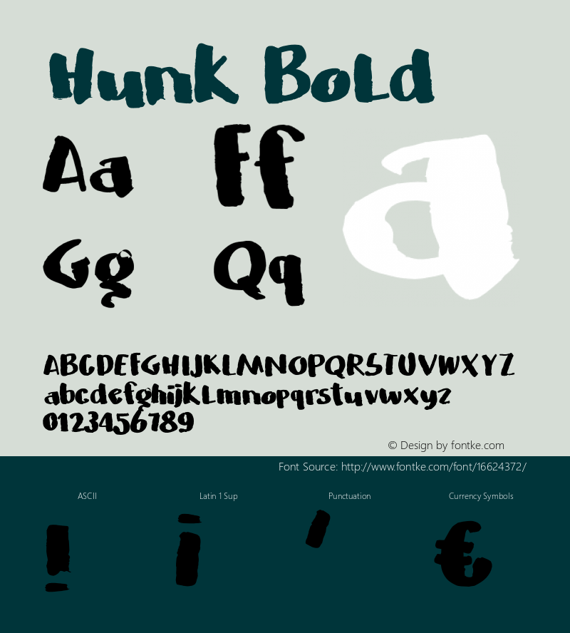 Hunk Bold Version 1.000;PS 001.001;hotconv 1.0.56 Font Sample