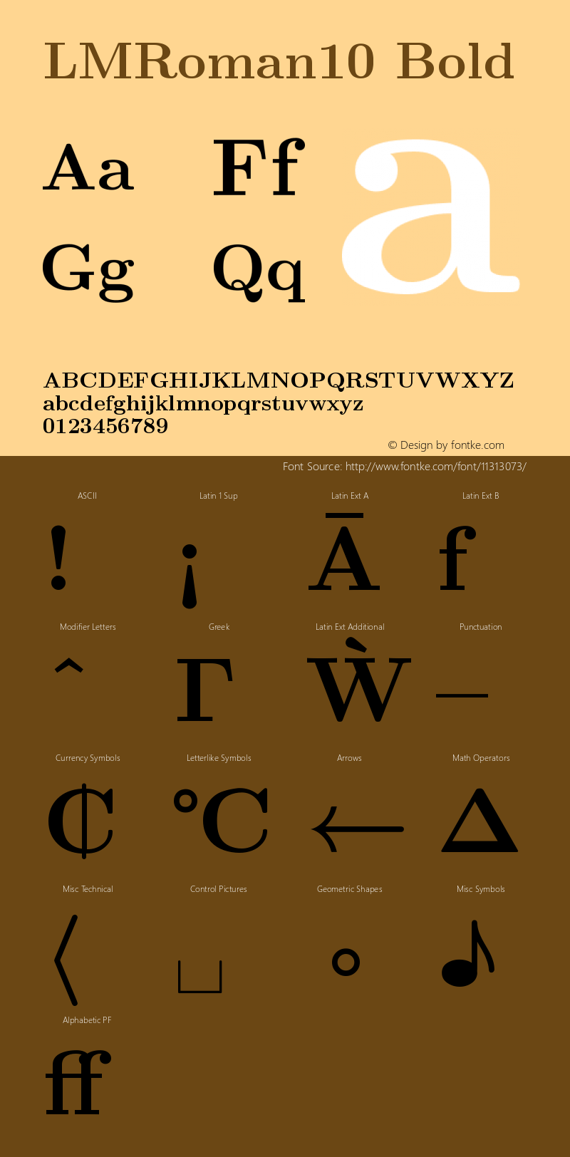 LMRoman10 Bold Version 0.92 Font Sample