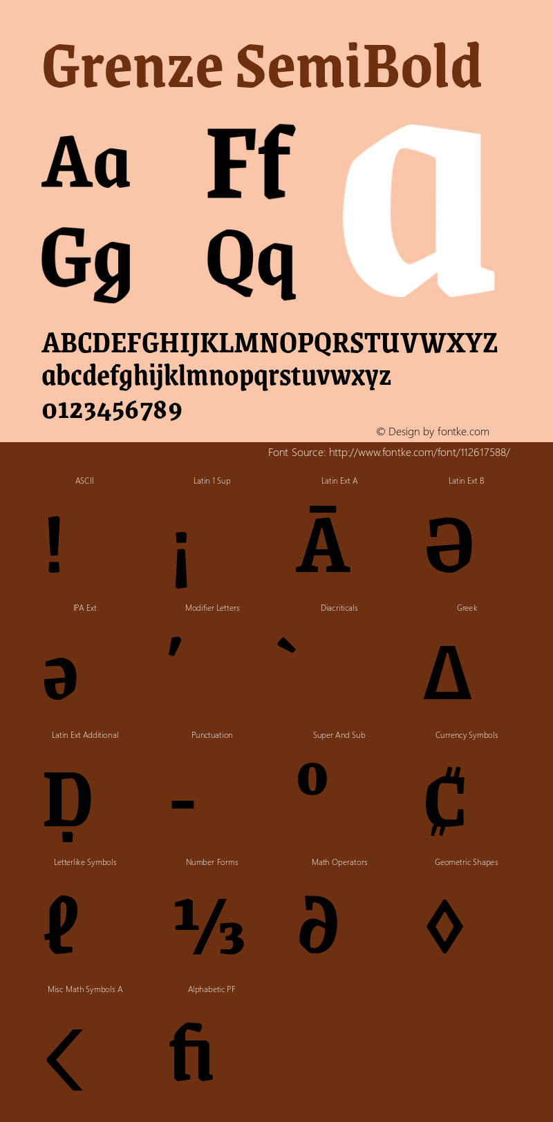 Grenze SemiBold Version 1.002;hotconv 1.0.109;makeotfexe 2.5.65596 Font Sample