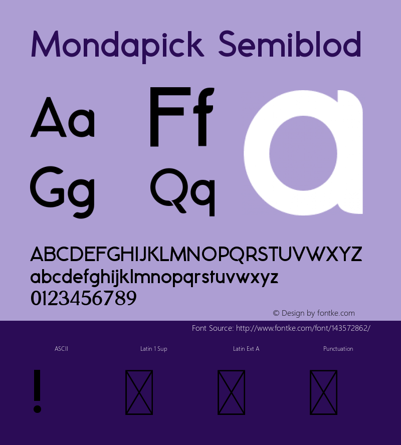 Mondapick Semiblod Version 1.005;Fontself Maker 3.5.4 Font Sample