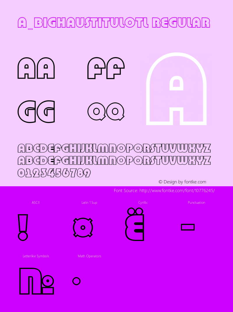 a_BighausTitulOtl Regular 01.01 Font Sample