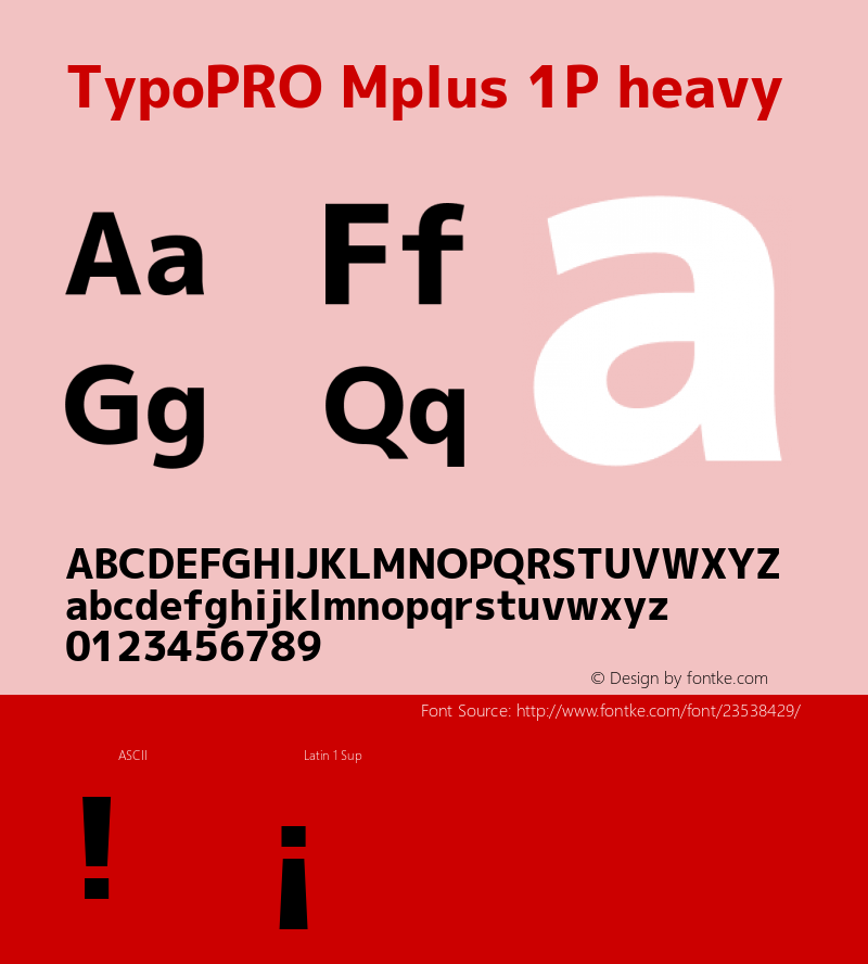 TypoPRO Mplus 1P heavy  Font Sample