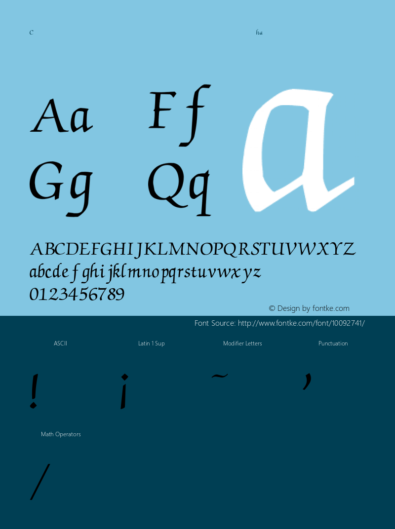 Chancery-Medium Regular Unknown Font Sample