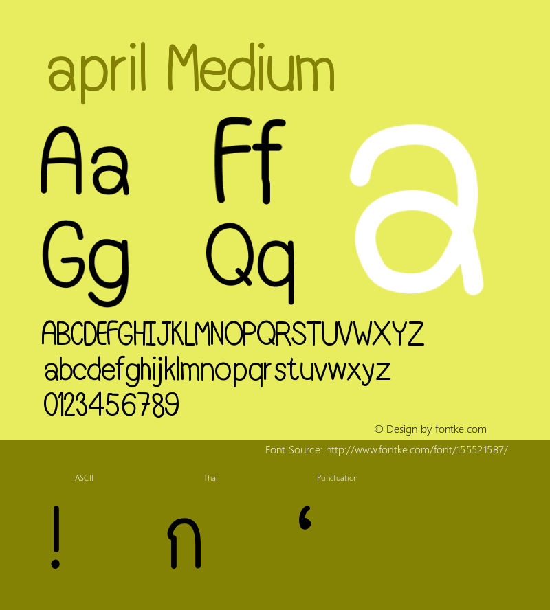 april Version 001.000 Font Sample