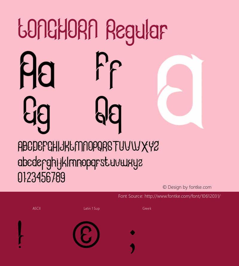 LONGHORN Regular Version 1.00 November 11, 2014, initial release Font Sample