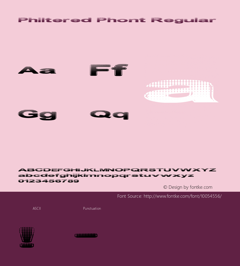 Philtered Phont Regular 1.00 Font Sample