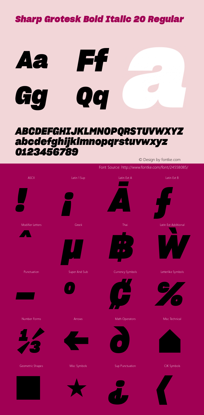 Sharp Grotesk Bold Italic 20 Regular Version 1.001;PS 1.000;hotconv 16.6.51;makeotf.lib2.5.65220 Font Sample