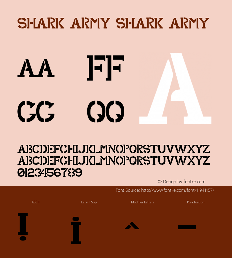 Shark Army Shark Army 001.000 Font Sample