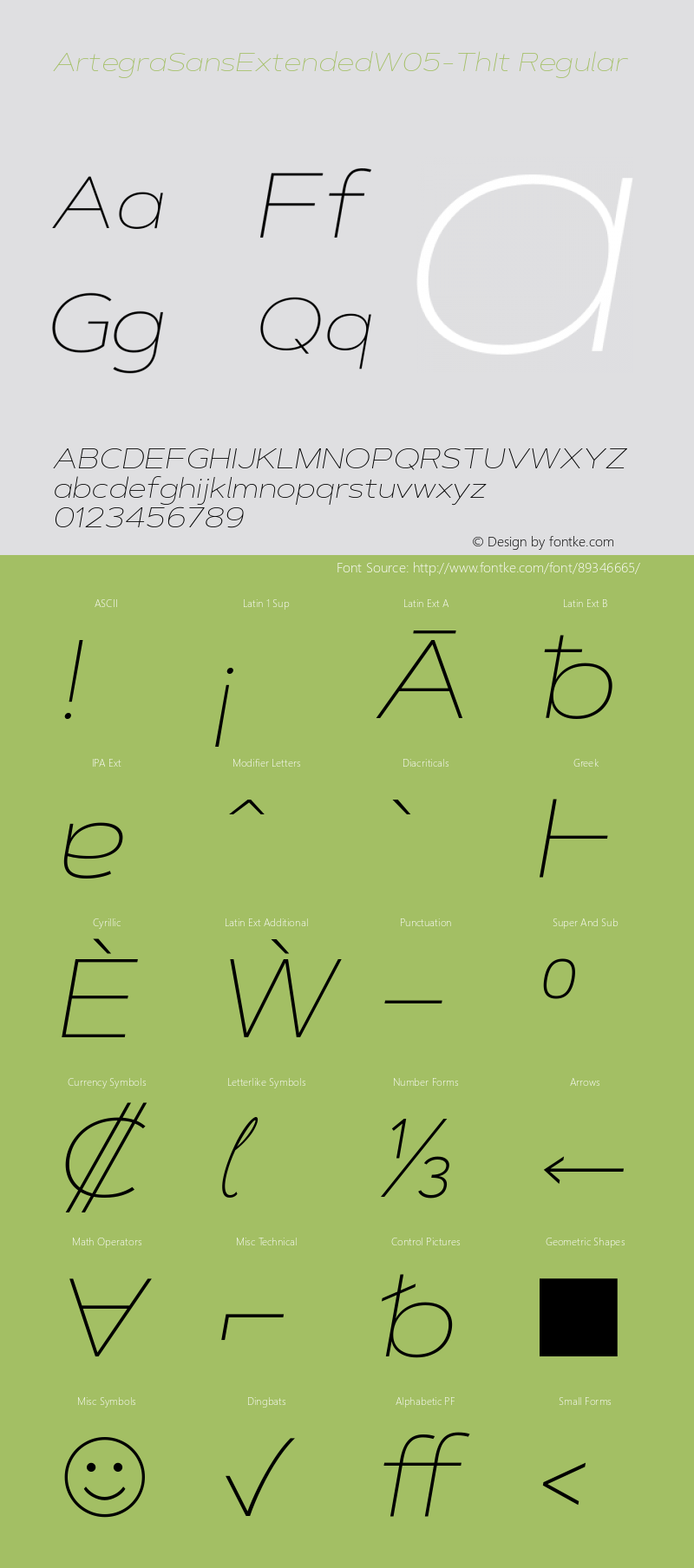 Artegra Sans Extended W05 Th It Version 1.004 Font Sample