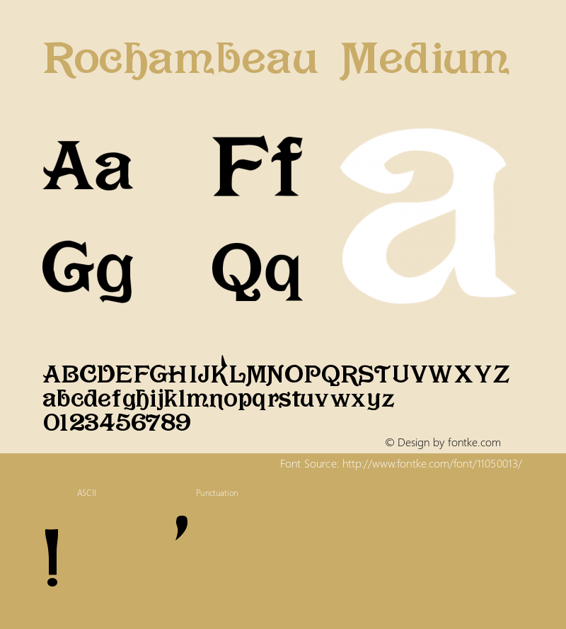 Rochambeau Medium Version 001.000 Font Sample