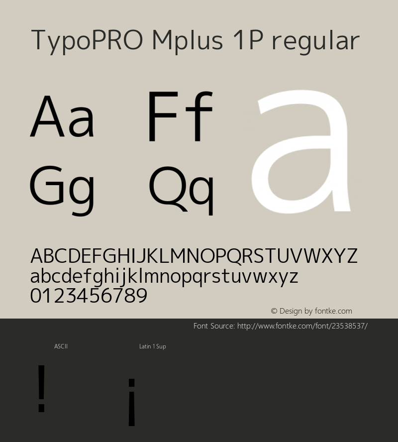 TypoPRO Mplus 1P regular  Font Sample