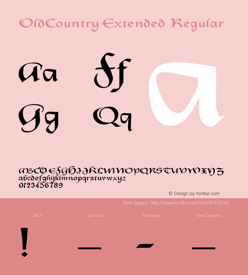 OldCountryExtended Regular Rev. 003.000 Font Sample