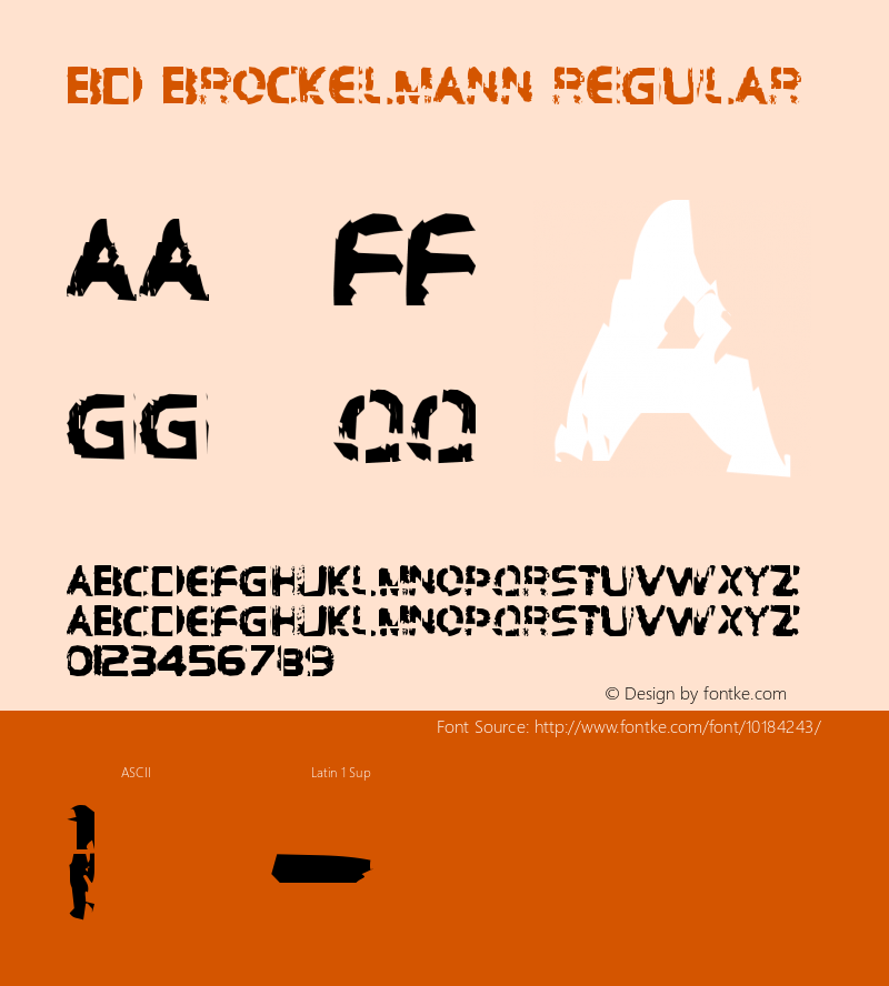 BD Brockelmann Regular Macromedia Fontographer 4.1.2 23.7.2001 Font Sample