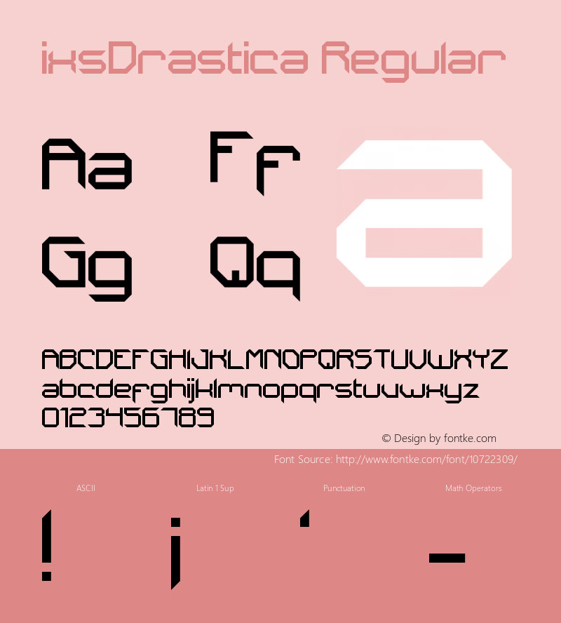 ixsDrastica Regular Unknown Font Sample