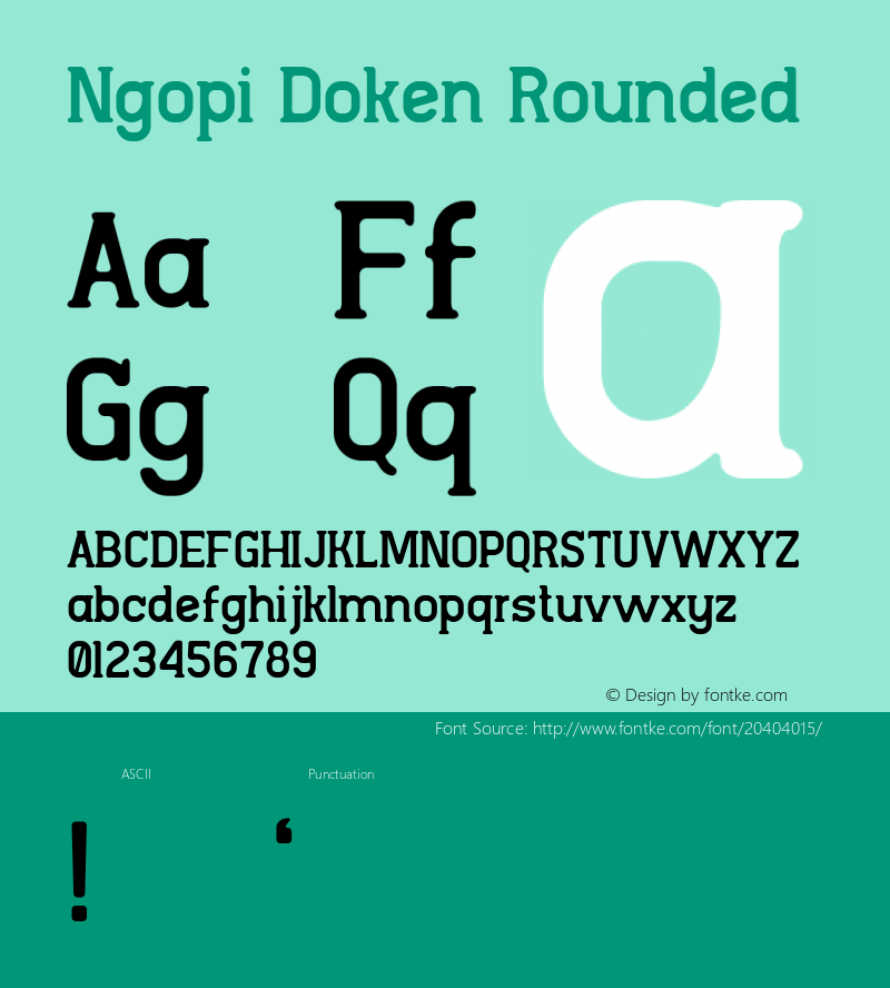 Ngopi Doken Rounded Version 1.00 2016 Font Sample