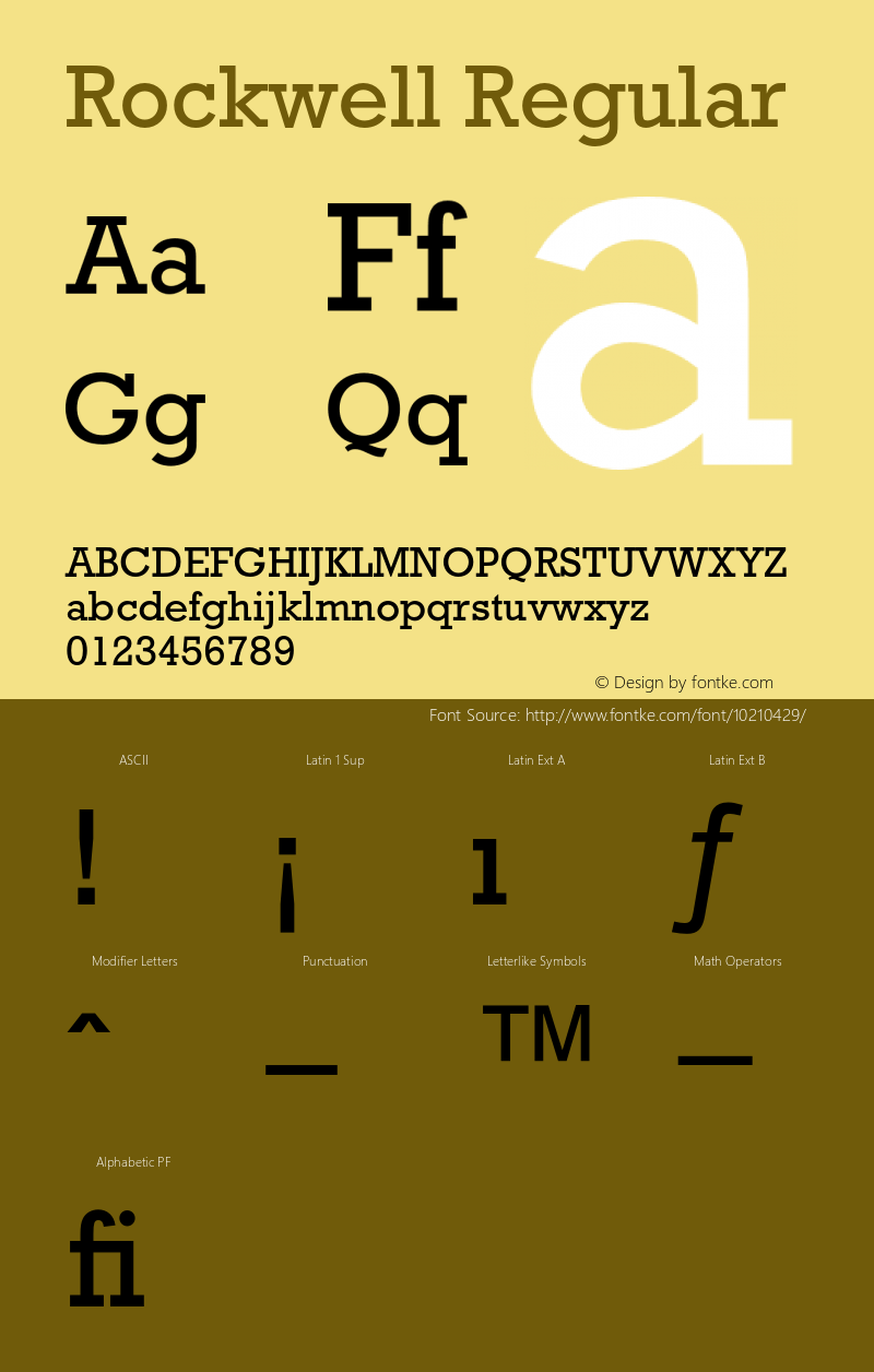 Rockwell Regular 4 Font Sample