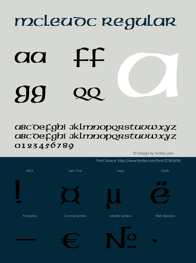 McLeudC Regular OTF 1.0;PS 001.010;Core 116;AOCW 1.0 161 Font Sample