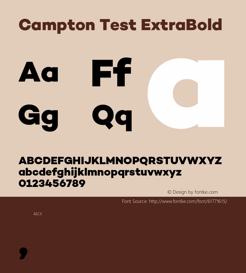 Campton Test ExtraBold Version 1.002;PS 001.002;hotconv 1.0.88;makeotf.lib2.5.64775 Font Sample