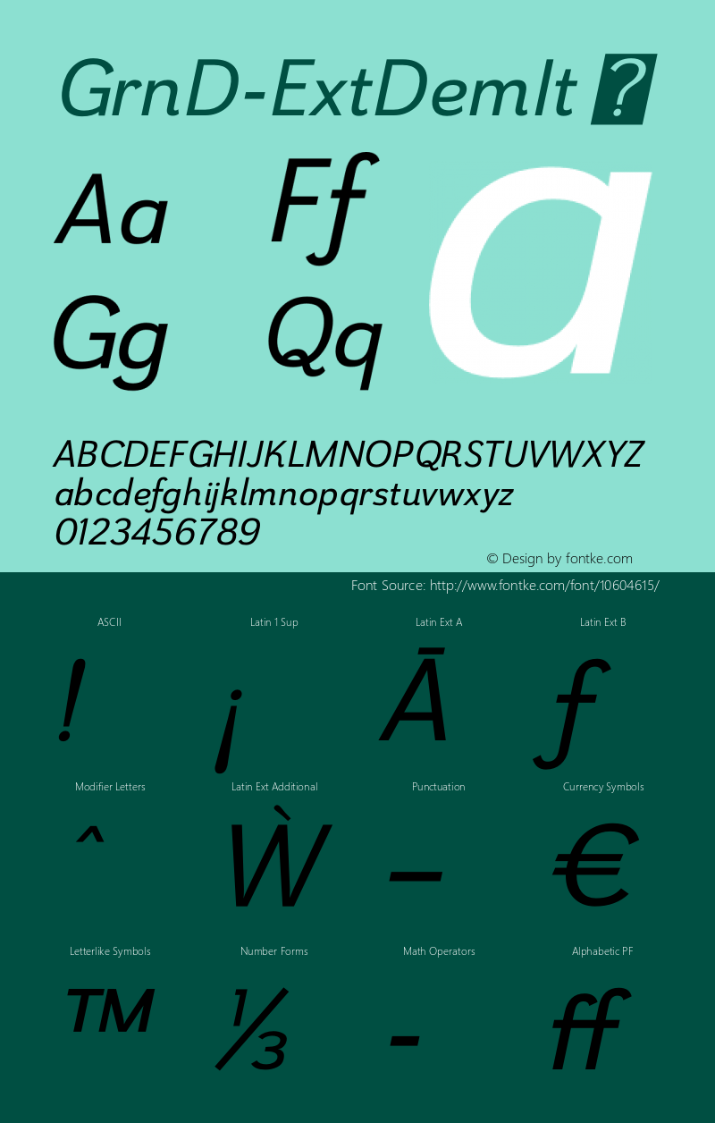 GrnD-ExtDemIt ☞ Version 1.000;com.myfonts.insigne.grenale-2.ext-demi-italic.wfkit2.457Z Font Sample