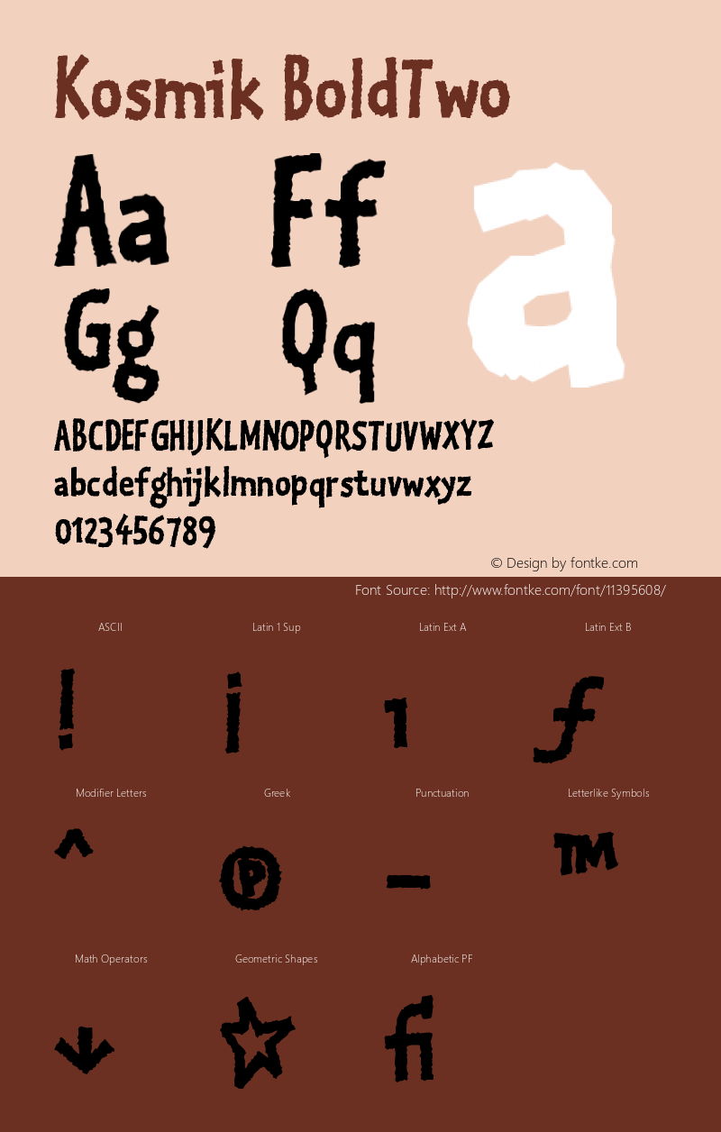 Kosmik BoldTwo Version 001.000 Font Sample