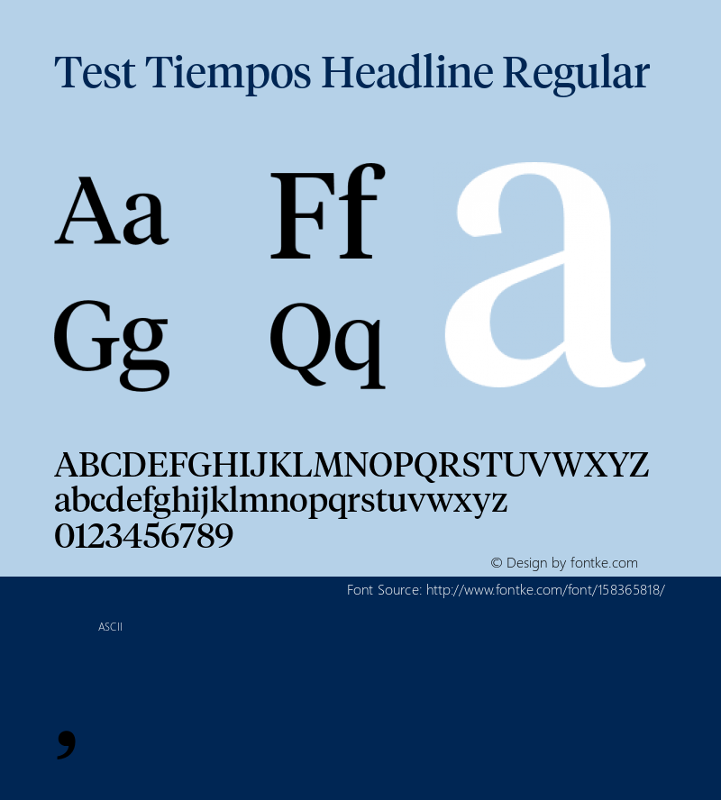 Test Tiempos Headline Regular Version 1.008;hotconv 1.0.116;makeotfexe 2.5.65601 Font Sample