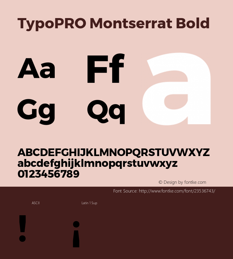 TypoPRO Montserrat Bold Version 6.001 Font Sample