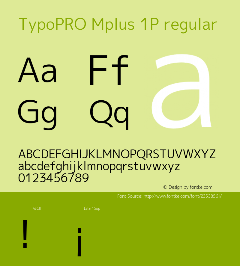 TypoPRO Mplus 1P regular  Font Sample